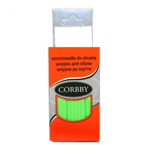 Шнурки для обуви 90см. плоские (зелёные) CORBBY арт.corb5242c